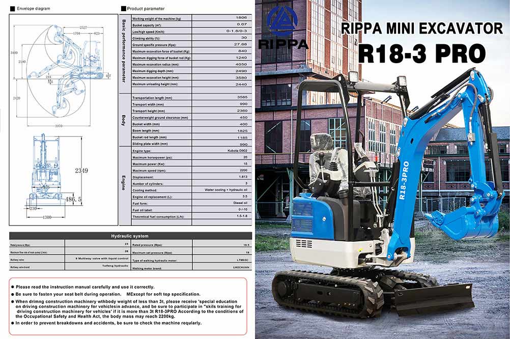 R18 PRO Мини-экскаватор